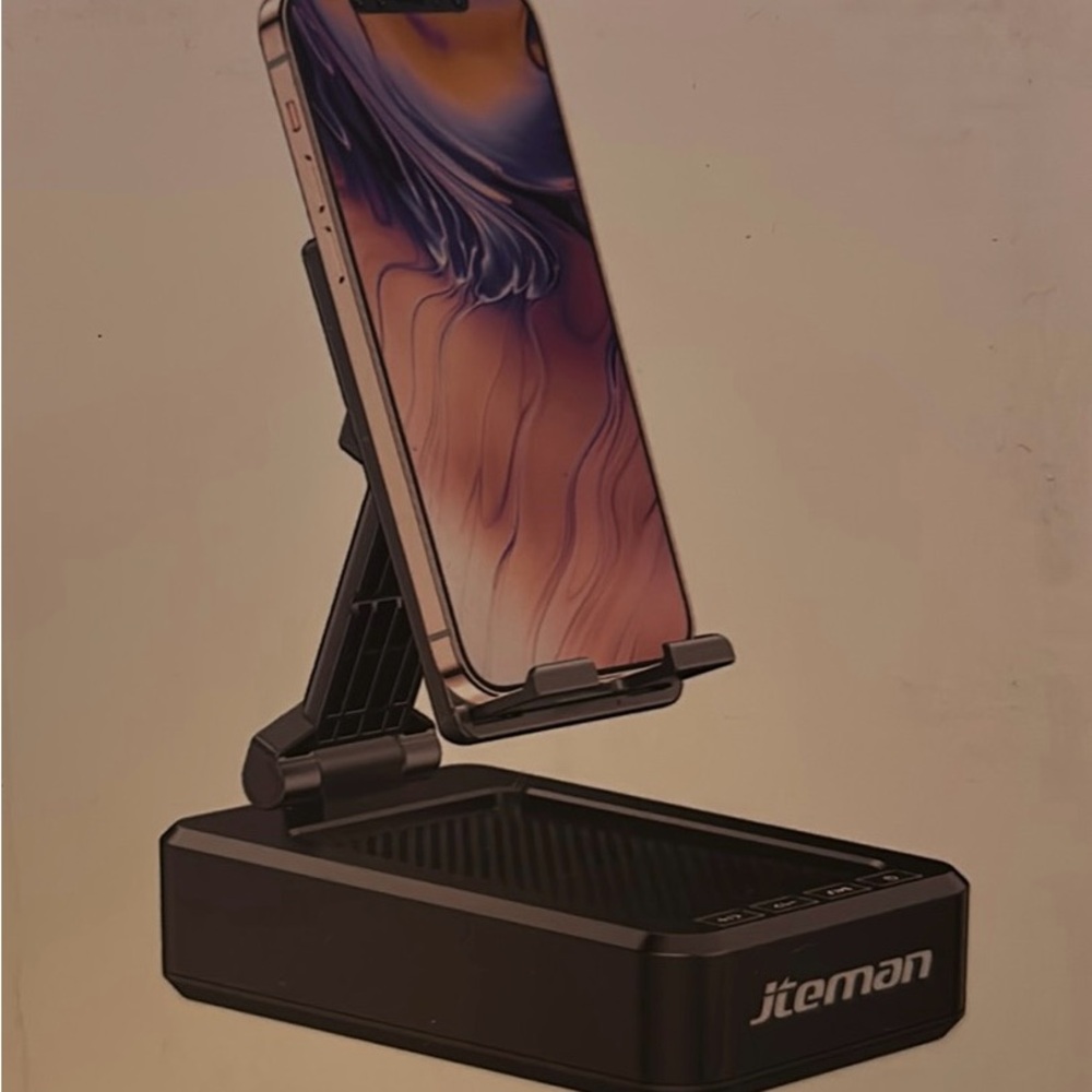 Black Phone Holder Stand BT speaker
